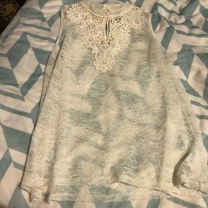 White/beige lace tank top